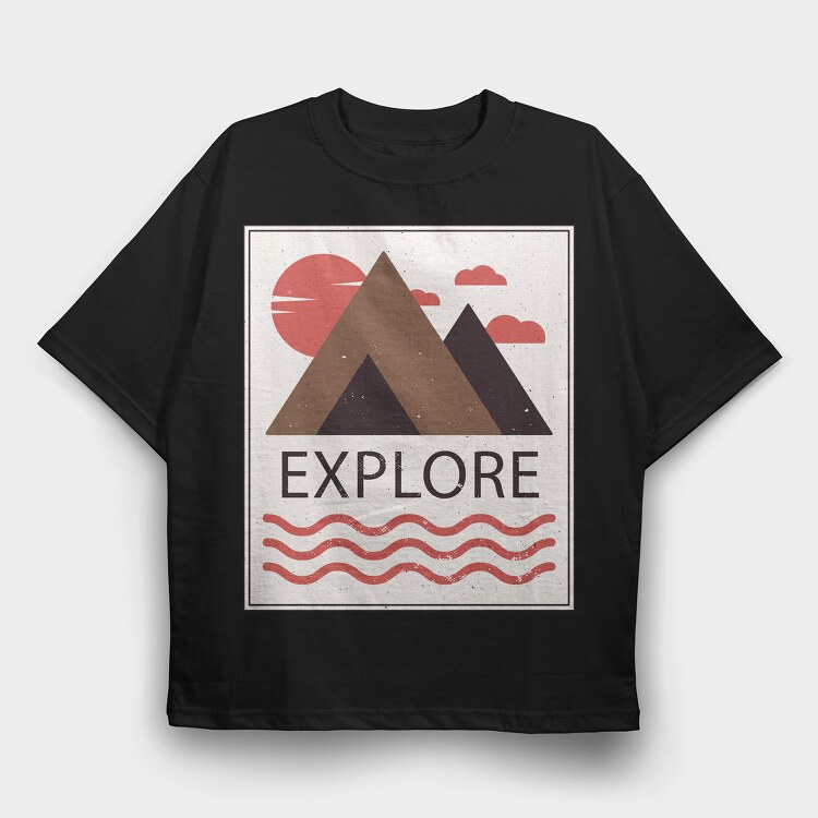 Explore, Tricou Oversize Barbati (Unisex)
