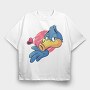 Bird Kiss Heart, Tricou Oversize Barbati (Unisex)