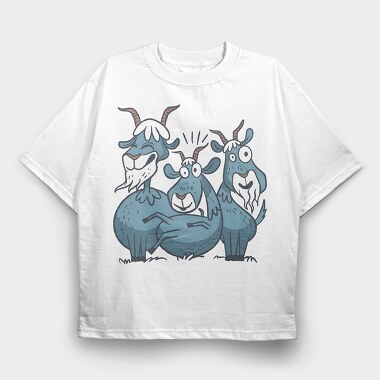 Crazygoats, Tricou Oversize Barbati (Unisex)