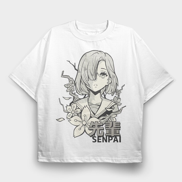 Senpai, Tricou Oversize Barbati (Unisex)