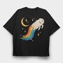 Flying Cat Rainbow, Tricou Oversize Barbati (Unisex)