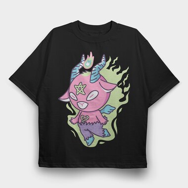Cute Pastel Baphomet, Tricou Oversize Barbati (Unisex)