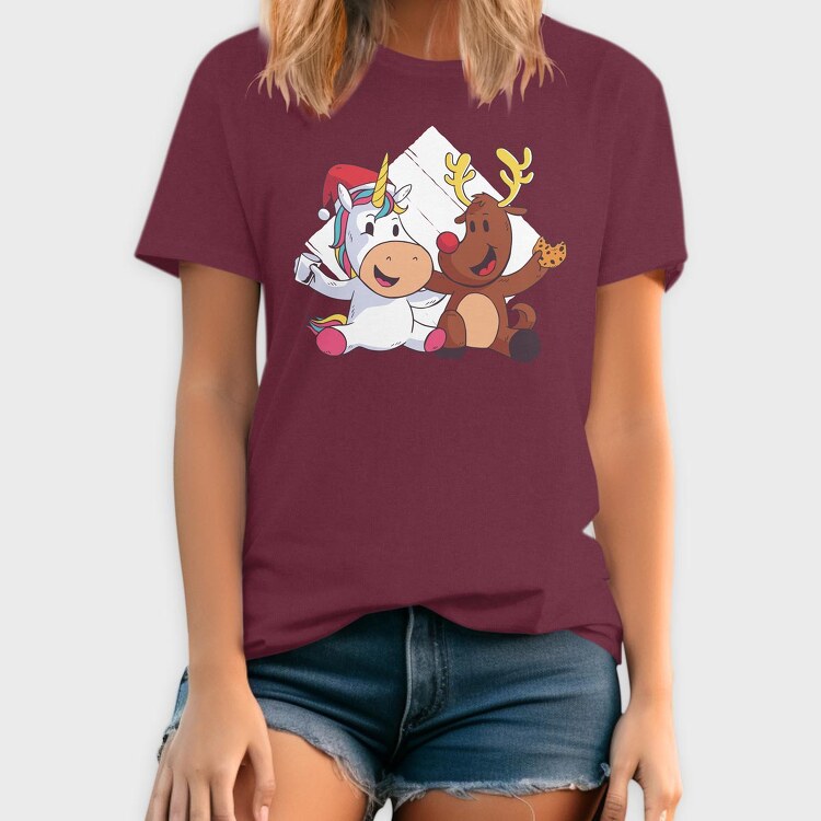 Unicorn Deer Christmas, Tricou Barbati (Unisex)