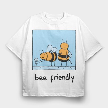Friendly Bee, Tricou Oversize Barbati (Unisex)