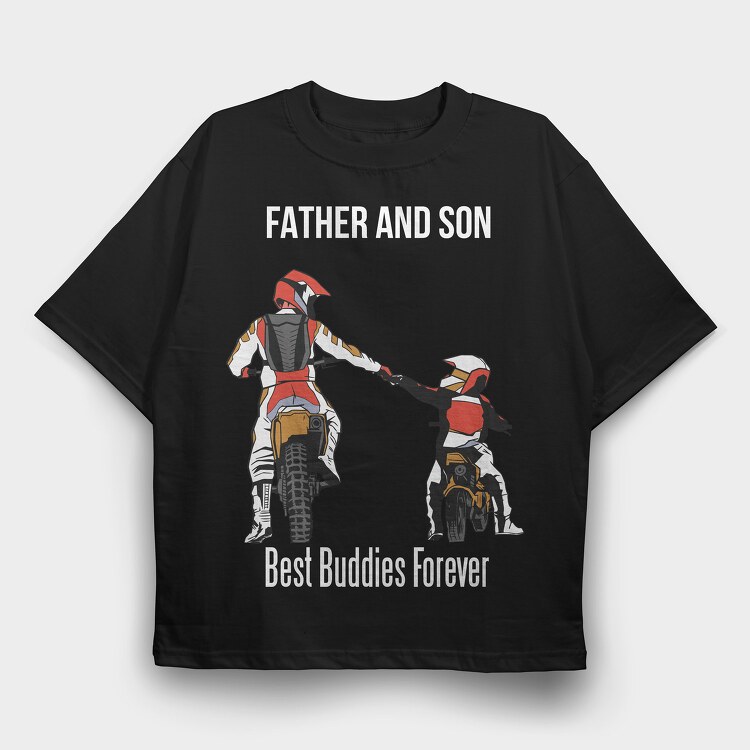 Father And Son Enduro, Tricou Oversize Barbati (Unisex)