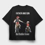 Father And Son Enduro, Tricou Oversize Barbati (Unisex)