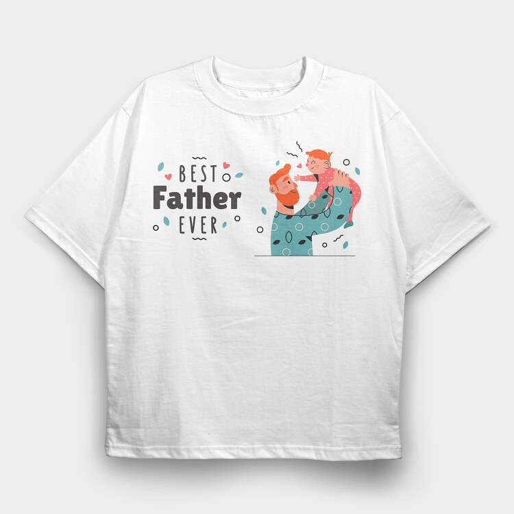 Illustration Fatherday, Tricou Oversize Barbati (Unisex)
