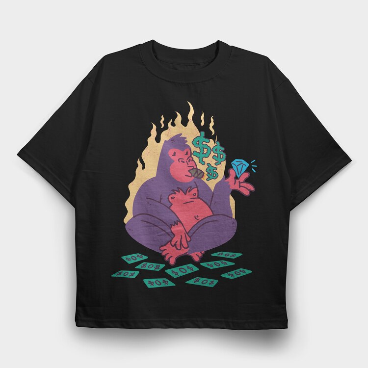 Pimp Gorilla, Tricou Oversize Barbati (Unisex)