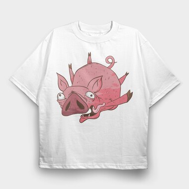 Flying Pig, Tricou Oversize Barbati (Unisex)