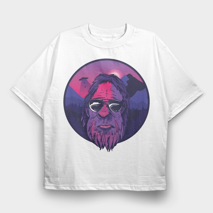 Bigfoot Landscape, Tricou Oversize Barbati (Unisex)