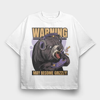 Gaming Bear Angry, Tricou Oversize Barbati (Unisex)