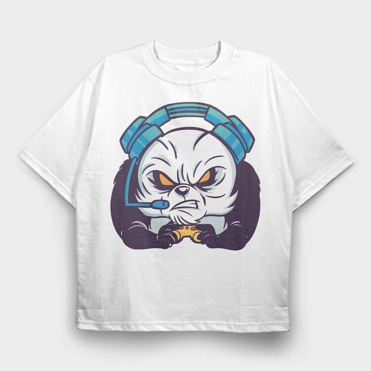 Panda Gamer, Tricou Oversize Barbati (Unisex)