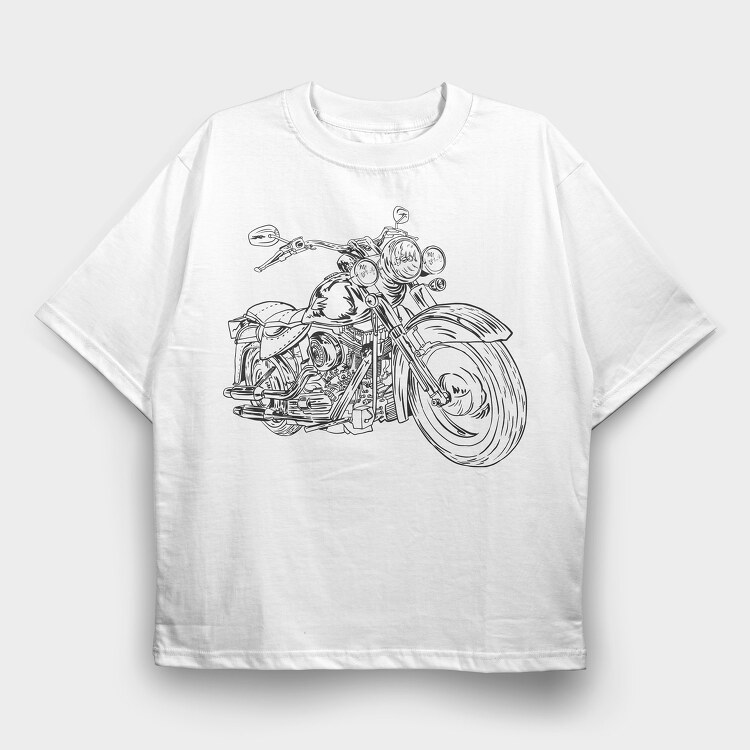 Harley Motorcycle, Tricou Oversize Barbati (Unisex)