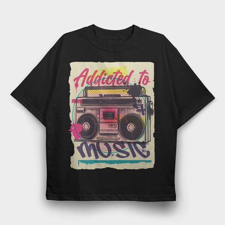 Boombox, Tricou Oversize Barbati (Unisex)