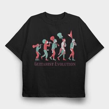 Guitarist Evolution, Tricou Oversize Barbati (Unisex)