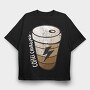 Coffee Charging, Tricou Oversize Barbati (Unisex)