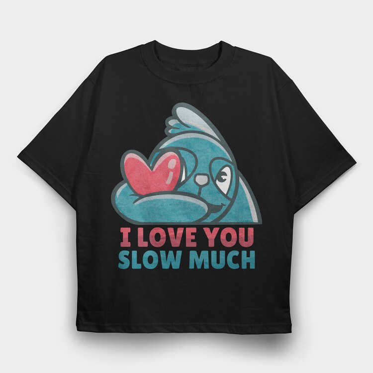 Heart Sloth, Tricou Oversize Barbati (Unisex)