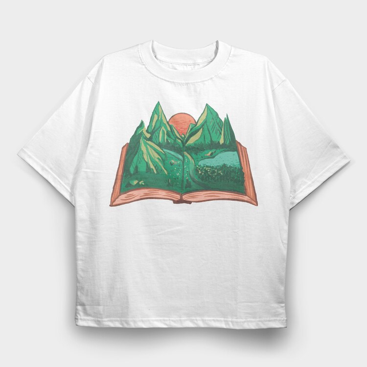 Nature Book, Tricou Oversize Barbati (Unisex)