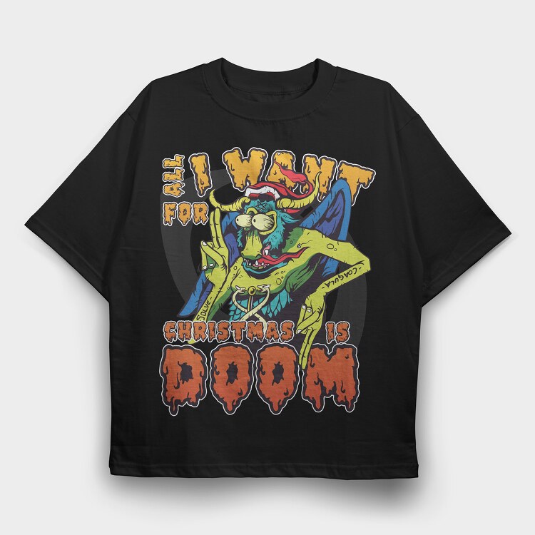 Christmas Doom, Tricou Oversize Barbati (Unisex)