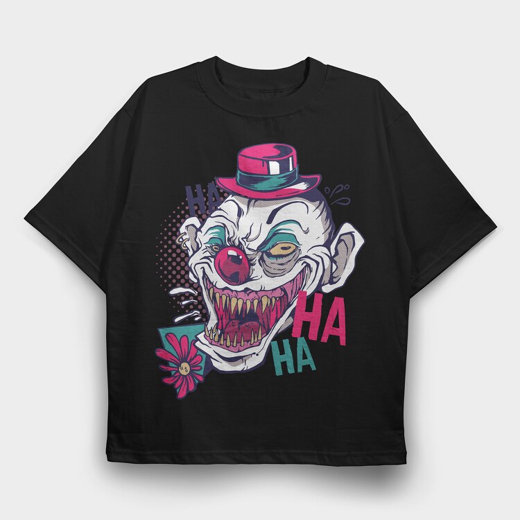 Creppy Clown, Tricou Oversize Barbati (Unisex)