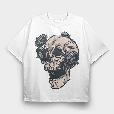 Skull Gym, Tricou Oversize Barbati (Unisex)