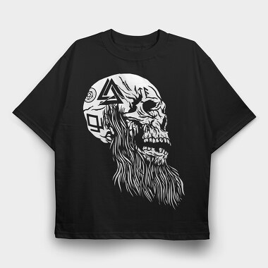 Viking Skull, Tricou Oversize Barbati (Unisex)