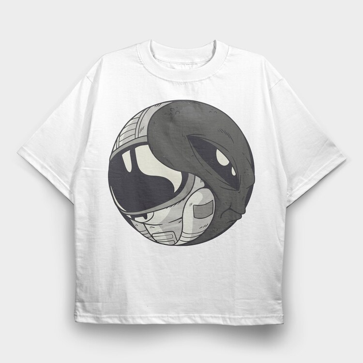 Space Yin & Yang, Tricou Oversize Barbati (Unisex)