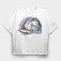 Astronaut Surf, Tricou Oversize Barbati (Unisex)