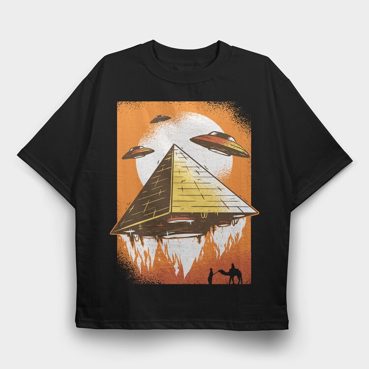 Ufo Pyramid, Tricou Oversize Barbati (Unisex)