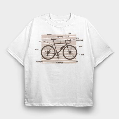 Bike Anatomy, Tricou Oversize Barbati (Unisex)