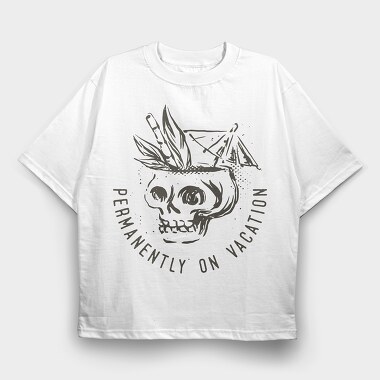 Summer Vacation Skull, Tricou Oversize Barbati (Unisex)