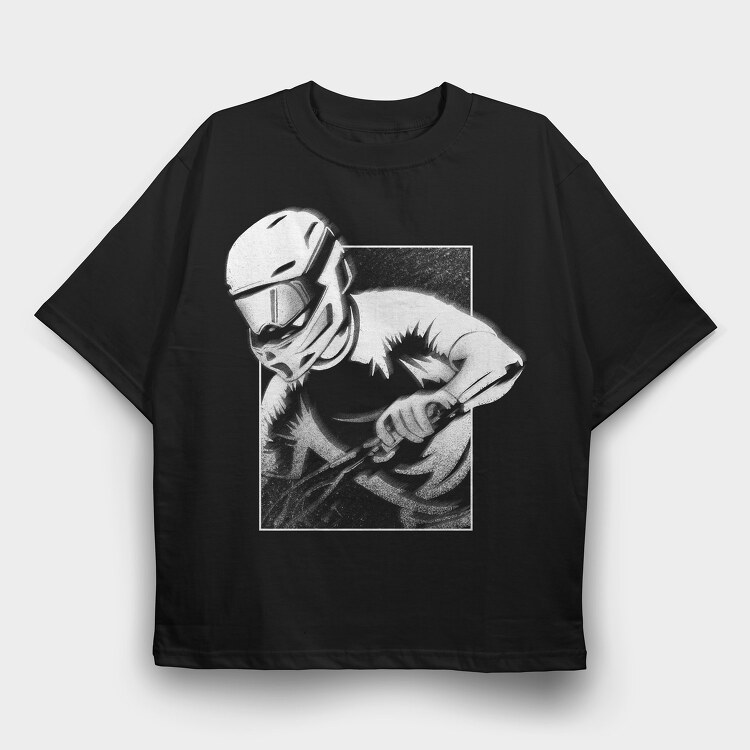 Downhill Biker, Tricou Oversize Barbati (Unisex)