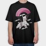 Skydiving Alpaca, Tricou Oversize Barbati (Unisex)
