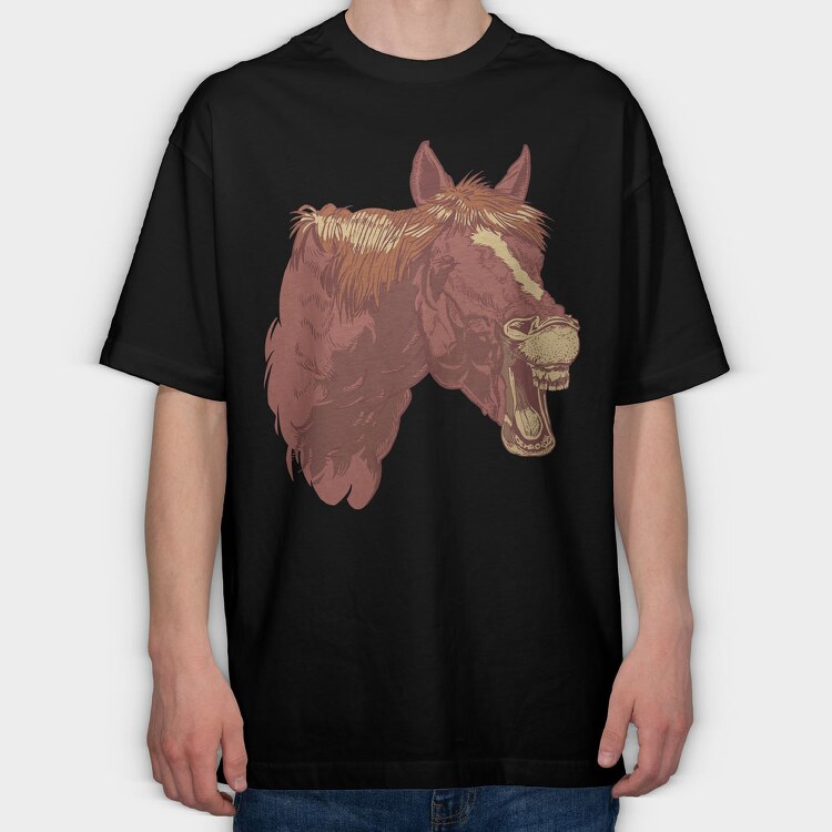 Horse Head, Tricou Oversize Barbati (Unisex)