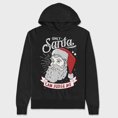 Only Santa Can Judge Me, Hanorac Oversize Barbati (Unisex)