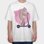 Scooter Sloth, Tricou Oversize Barbati (Unisex)