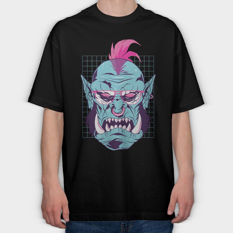 Orc Vaporwave, Tricou Oversize Barbati (Unisex)