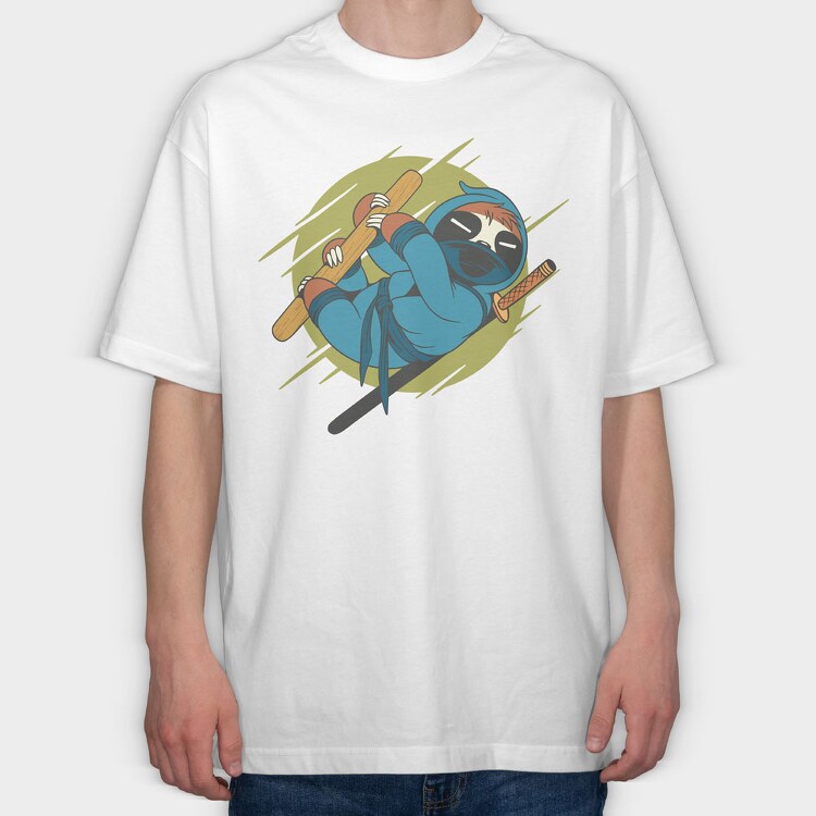 Sloth Ninja, Tricou Oversize Barbati (Unisex)