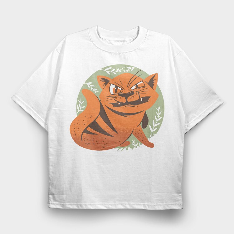 Angry Cat, Tricou Oversize Barbati (Unisex)