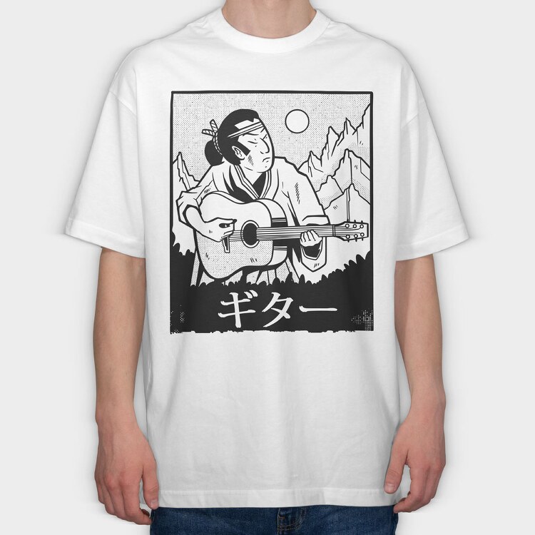 Samurai PlayGuitar, Tricou Oversize Barbati (Unisex)