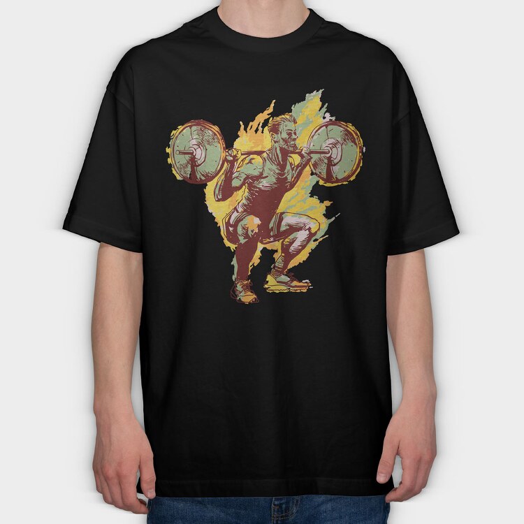 Man Squat Lift Up, Tricou Oversize Barbati (Unisex)