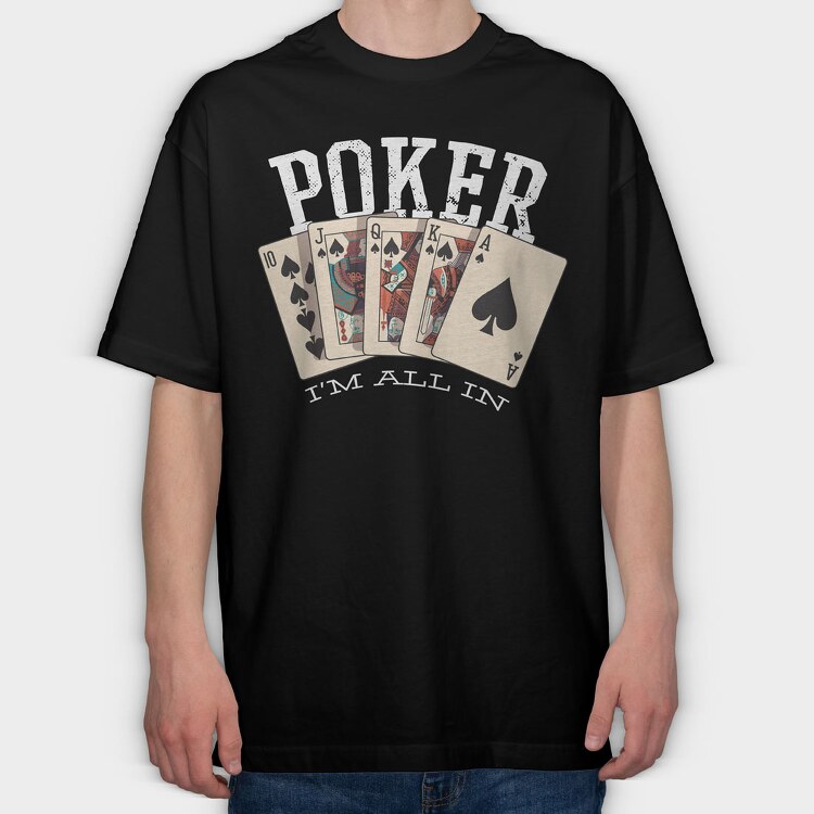 Poker, Tricou Oversize Barbati (Unisex)