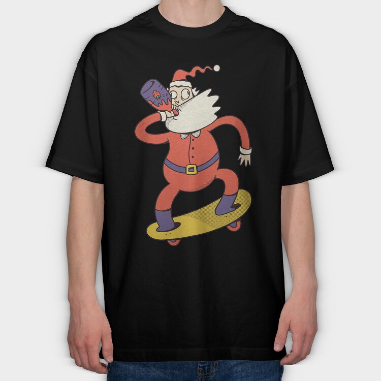 Skating Santa Juice, Tricou Oversize Barbati (Unisex)