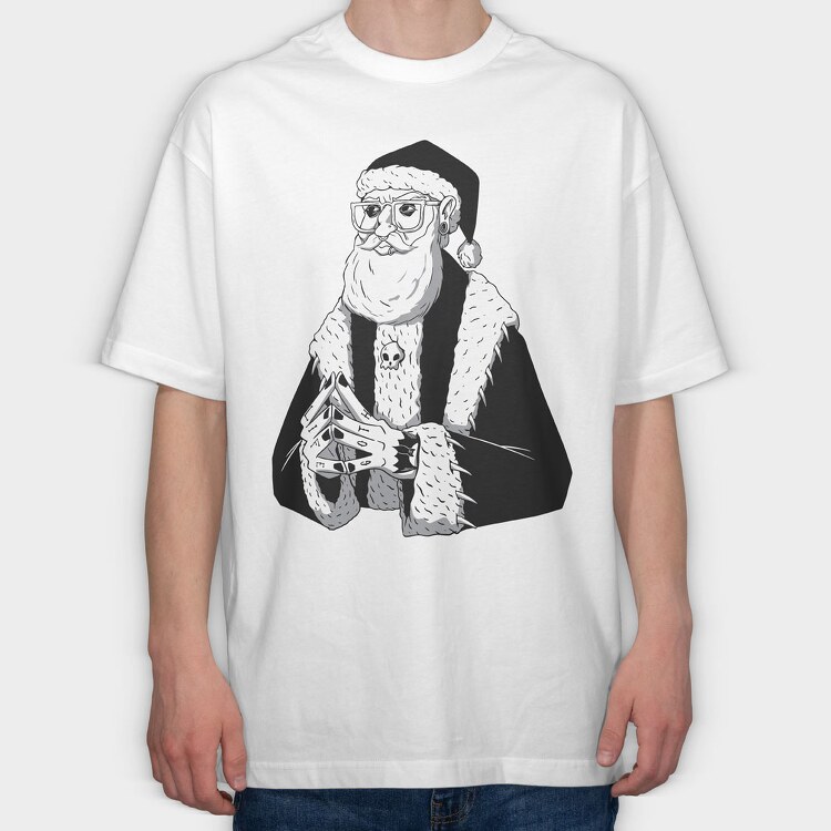 Goth Santa, Tricou Oversize Barbati (Unisex)