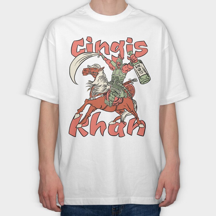 Gingis Khan, Tricou Oversize Barbati (Unisex)