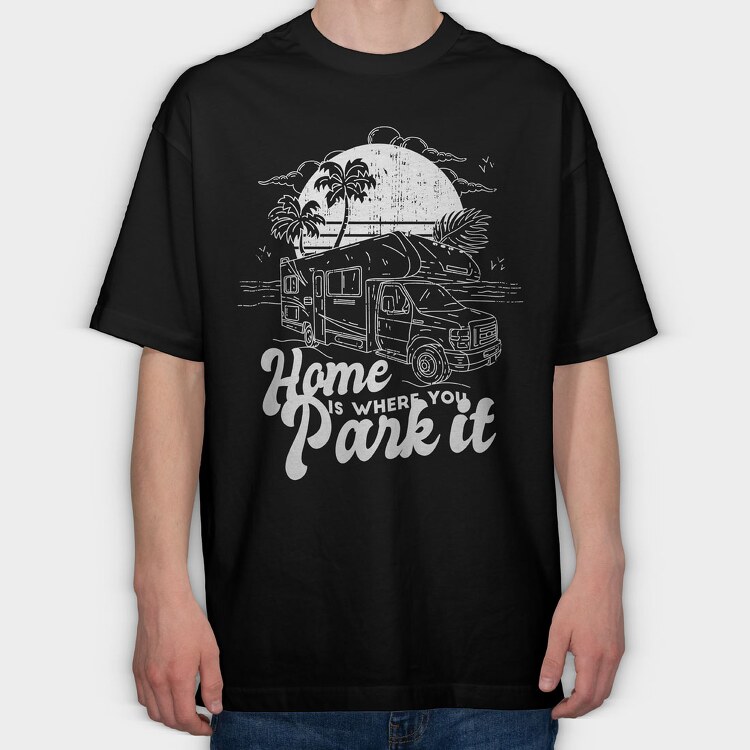 Camper Van Beach, Tricou Oversize Barbati (Unisex)