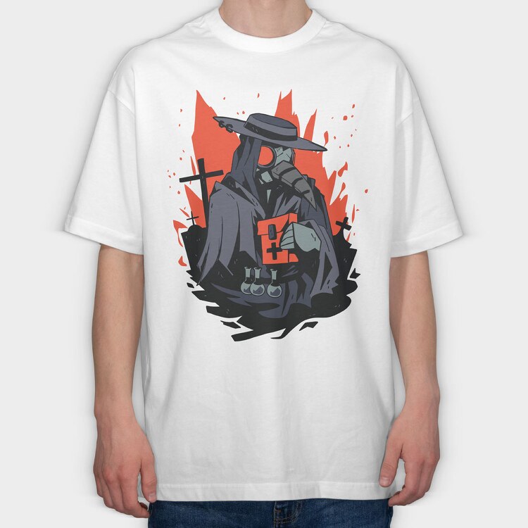 Plague Doctor, Tricou Oversize Barbati (Unisex)