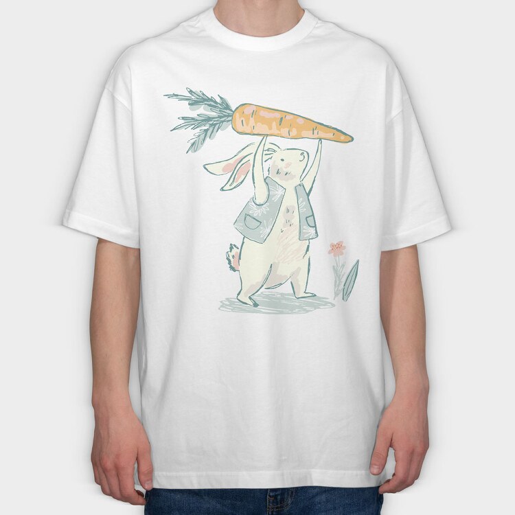 Easter Bunny, Tricou Oversize Barbati (Unisex)