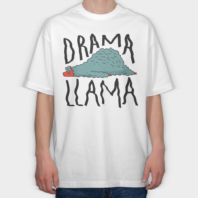 Drama Llama, Tricou Oversize Barbati (Unisex)