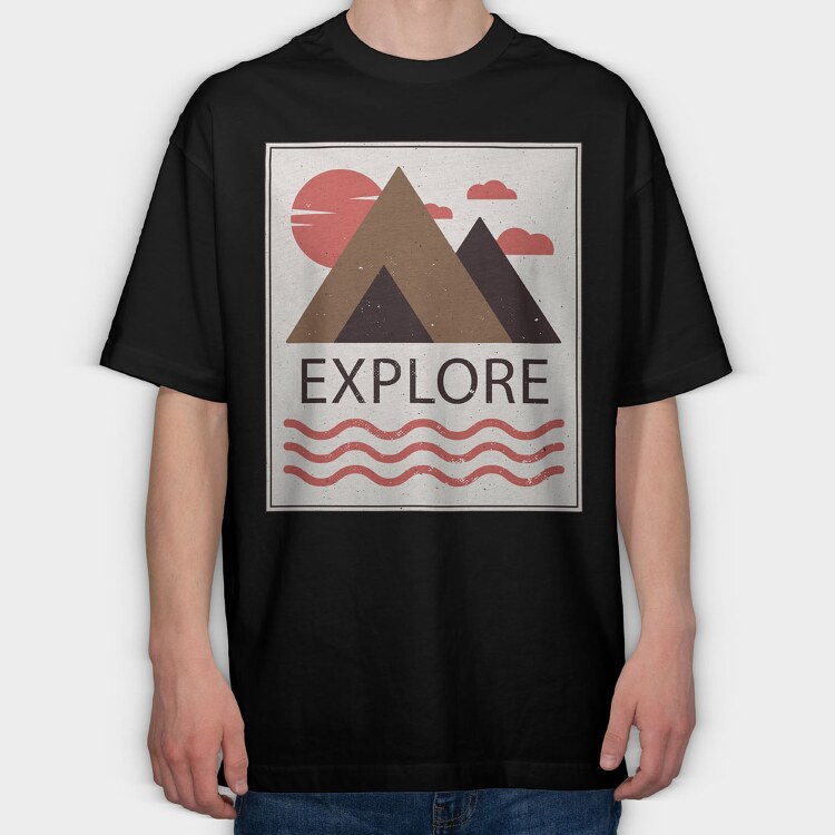 Explore, Tricou Oversize Barbati (Unisex)